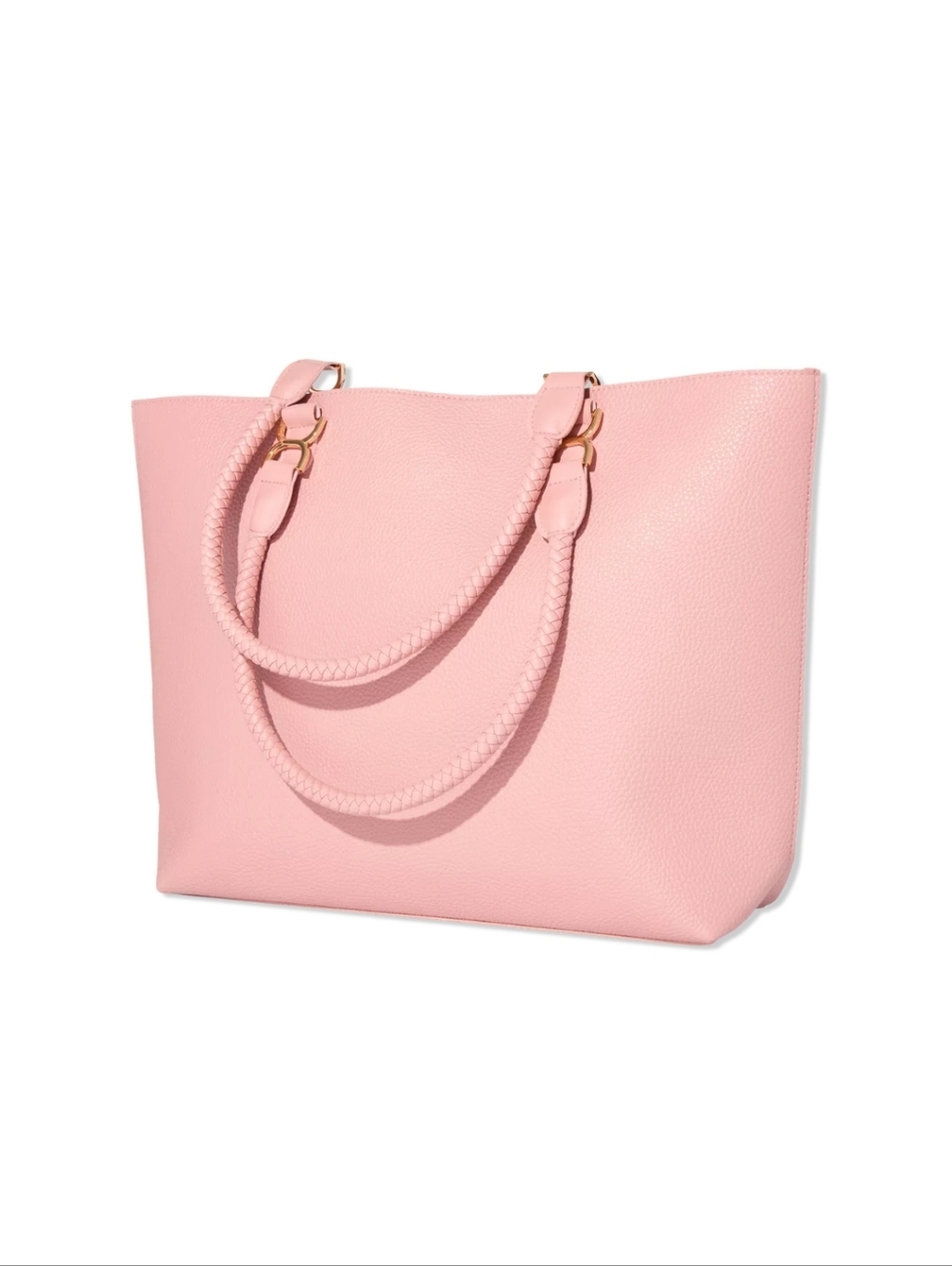 ULTA Rose Pink Tote Bag Faux Leather Braided New NWT